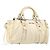 Miu Miu Hand Bag Leather 2way Ivory Silver