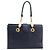 FENDI Bolsa de mão em couro azul marinho e dourado - vista 2