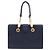 FENDI Bolsa de mão em couro azul marinho e dourado - vista 3
