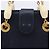 FENDI Bolsa de mão em couro azul marinho e dourado - vista 4