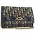 Christian Dior Trotter Canvas Chain Shoulder Bag Navy Gold