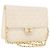 CHANEL Matelasse Chain Shoulder Bag Lamb Skin White Gold CC