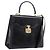 GUCCI Hand Bag Leather 2way Black Gold Tone