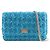 Chanel Blue Quilted Tweed Reissue 2.55 Wallet On Chain