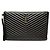 Autre Marque Portadocumenti Saint Laurent in pelle chevron nera con monogramma