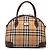 Burberry Beige Haymarket Check Canvas Dome Satchel