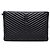 Autre Marque Portadocumenti Saint Laurent in pelle chevron nera con monogramma