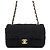 Borsa a tracolla con catena Chanel in tweed nero