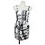 Pinko Vestido Corto de Algodón Estampado Blanco y Negro
