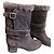 Chanel Mittelschaftstiefel Wildleder Pelz Anthrazit Größe 40