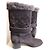 Chanel Mittelschaftstiefel Wildleder Pelz Anthrazit Größe 40 - Ansicht 6