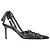 Décolleté slingback con lacci Gazette in pelle nera John Galliano