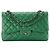 CHANEL - Borsa a tracolla Classique/Timeless Jumbo Chanel in pelle caviar verde