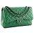 CHANEL - Borsa a tracolla Classique/Timeless Jumbo Chanel in pelle caviar verde - vista 2