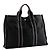 HERMÈS - Borsa tote Toto Hermès in tela nera e grigia - vista 2