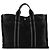 HERMÈS - Borsa tote Toto Hermès in tela nera e grigia - vista 3