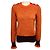 Chanel gestrickter Pullover aus melierter Wolle und Kaschmir in Orange / Burgund mit CC-Logo-Knöpfen