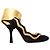 Black & Gold Prada Suede & Leather Ankle Strap Pumps Size 37