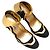 Black & Gold Prada Suede & Leather Ankle Strap Pumps Size 37 - view 2