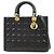 Christian Dior Lady Dior Cannage Leather 2Way Bag Hand Bag Black