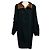 Akris Black / Copper Metallic Reversible Wool and Angora Coat
