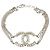 Pulseira de corrente Chanel Coco Mark com pérolas falsas e strass