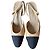 Chanel Slingback Bicolore in Pelle Beige e Tessuto Nero