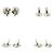 Chanel 04 Orecchini a clip quadrifoglio CC con strass argento - vista 4