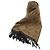 Fendi Vintage Brauner Wollschal Zucca mit Fransen Cravatte