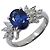 Autre Marque Pt900 Platinring mit Saphir und Diamant