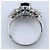 Autre Marque Pt900 Platinring mit Saphir und Diamant - Ansicht 3