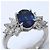 Autre Marque Pt900 Platinring mit Saphir und Diamant - Ansicht 4