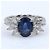 Autre Marque Pt900 Platinring mit Saphir und Diamant - Ansicht 5