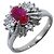 Autre Marque Pt900 Platinum Ruby Diamond Ring