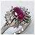 Autre Marque Pt900 Platinum Ruby Diamond Ring - view 6