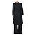 Dries Van Noten Cappotto jacquard nero e blu navy - size M - vista 3