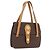 Céline CELINE Macadam Canvas Medallion Hand Bag PVC Leather Brown Gold