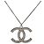 CHANEL COCO Mark Halskette Metall Silber CC