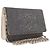 CHANEL Chain Shoulder Bag Canvas Navy Silver CC