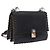 FENDI Canay Chain Shoulder Bag Leather Black Silver 8M0381