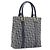 Christian Dior Trotter Canvas Hand Bag Navy Gold Tone