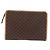 Céline CELINE Macadam Canvas Clutch Bag PVC Leather Brown Gold - vista 3