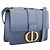 Christian Dior 30 Montaigne Shoulder Bag Leather Blue Gold