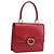 Céline CELINE Bolsa de mão em couro vermelho e dourado