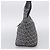 FENDI Zucchino Canvas Mamma Baguette Shoulder Bag Navy Silver - vista 5