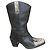 Autre Marque Bianco Footwear Black Leather Python Print Boots