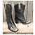 Autre Marque Bianco Footwear Black Leather Python Print Boots - view 2
