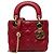 Dior Red Mini Lambskin Cannage Lady Dior