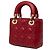 Dior Red Mini Lambskin Cannage Lady Dior - Ansicht 2