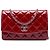 Chanel Red CC Quilted Patent Brilliant Wallet On Chain